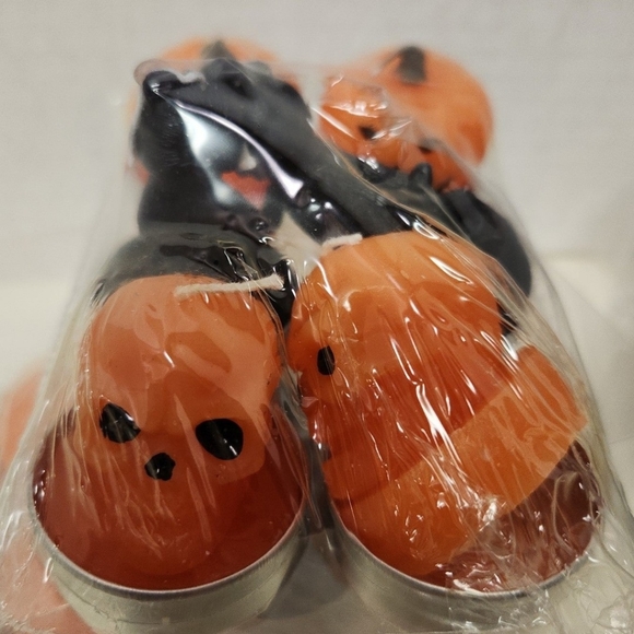 Halloween Pumpkins Black Cats Tea Light Candles - Picture 2 of 6